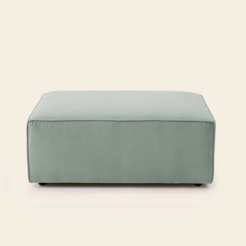 Pouf DYONIS profilo côtelé vert de gris