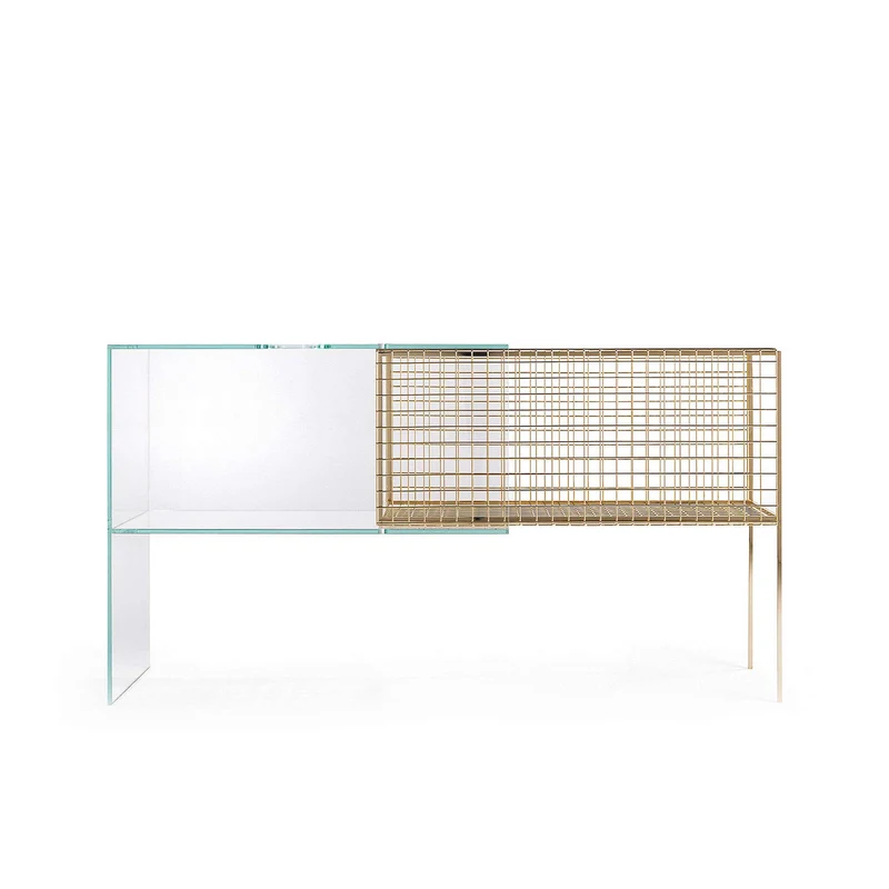 Glass and Metal Console DEBEAM by Debonademeo