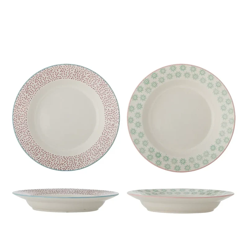 Bord aardewerk groen Patrizia 25cm - set van 2