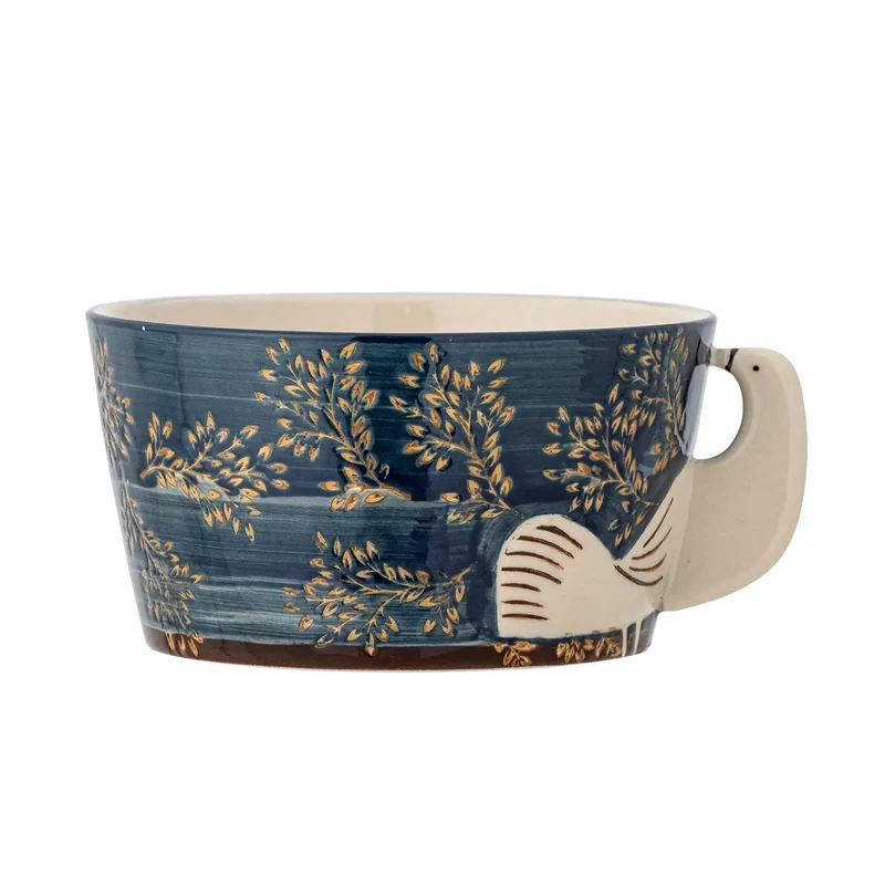 Schaal aardewerk blauw Hezha 13cm