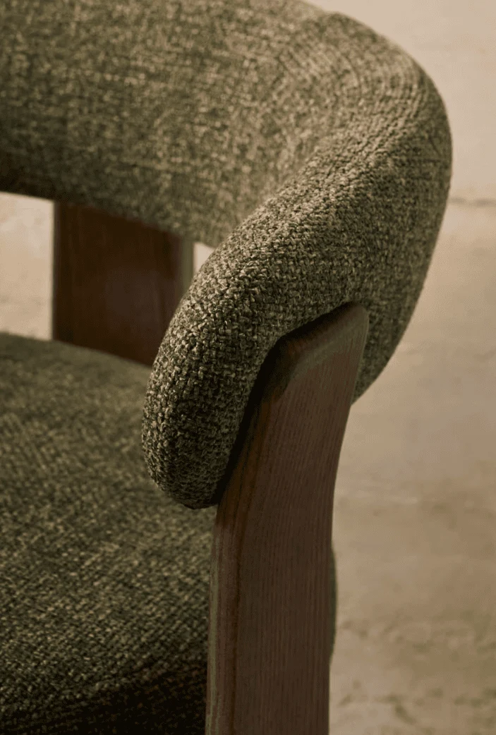 Sedia Granite 3 gambe ciniglia beige, verde o marrone finitura noce FSC 100%
