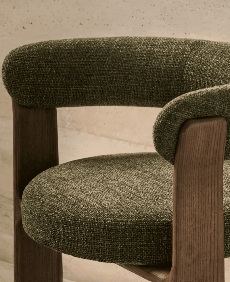 Sedia Granite 3 gambe ciniglia beige, verde o marrone finitura noce FSC 100%