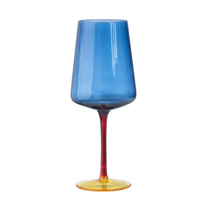 Set 6 calici vino multicolor rosso giallo blu 500 ml
