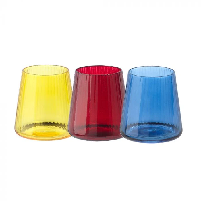Set 6 bicchieri 3 colori assortiti 400 ml
