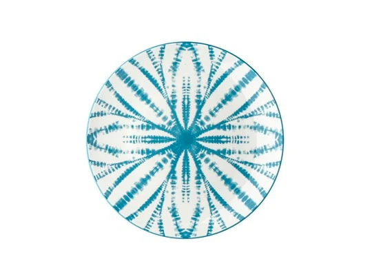 Servizio di piatti da tavola in ceramica azzurra 18 pz
