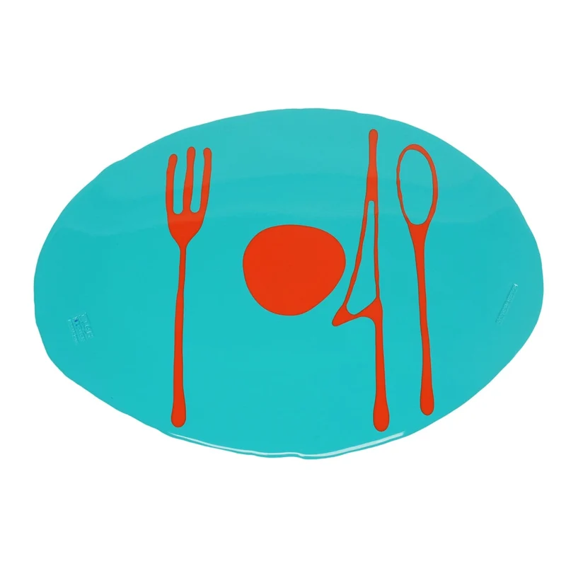 Placemat TABLE-MATES Matte Turquoise Set of Six by Gaetano Pesce for Fish Design