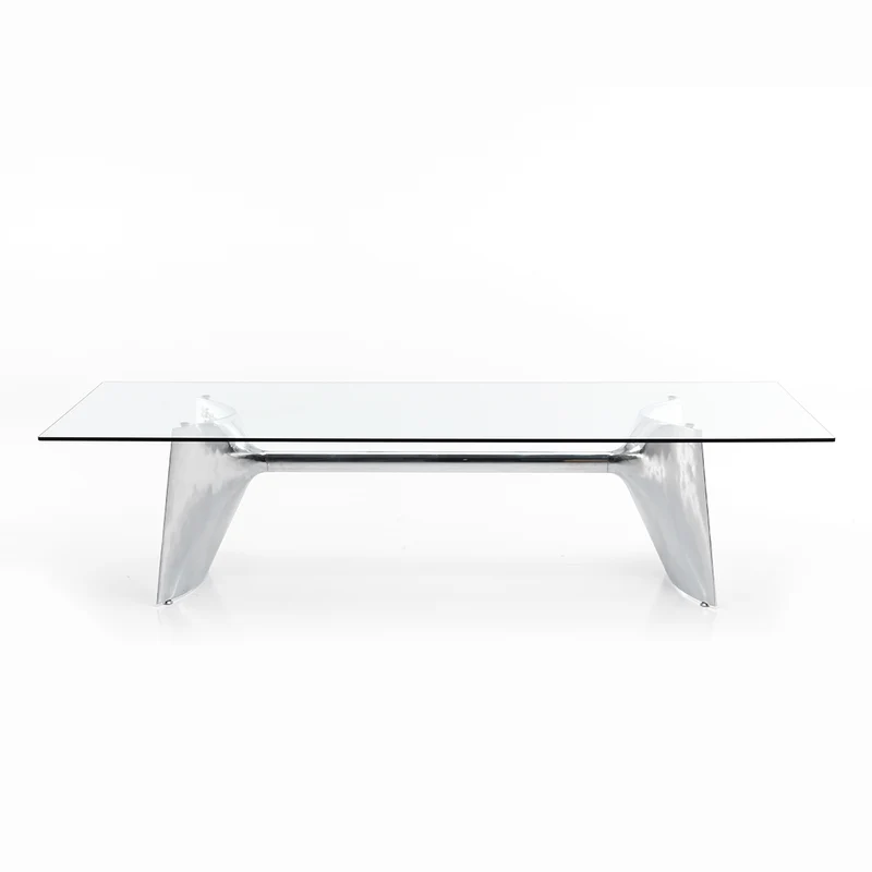 Crystal and Aluminum Table FRATINO by Jeff Miller for Baleri Italia