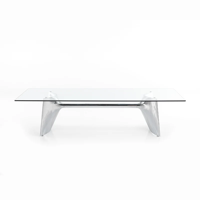 Crystal and Aluminum Table FRATINO by Jeff Miller for Baleri Italia