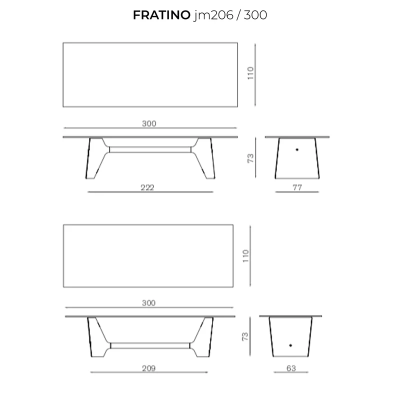 Crystal and Aluminum Table FRATINO by Jeff Miller for Baleri Italia
