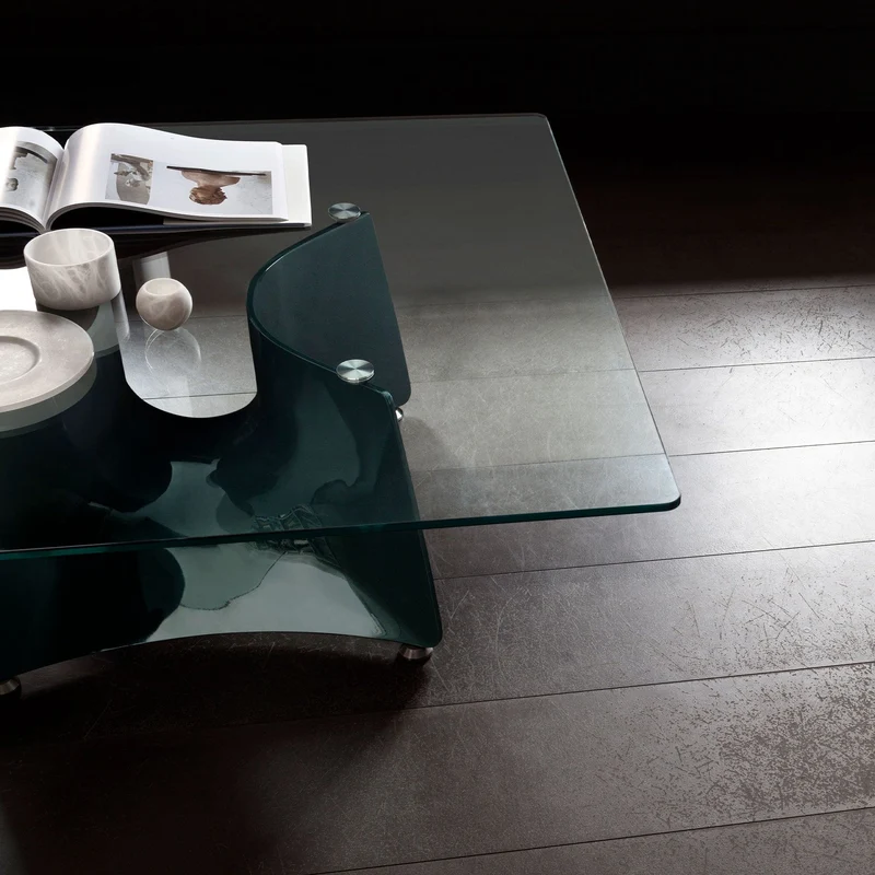 Crystal and Alluminium Coffee Table BENTZ by Jeff Miller for Baleri Italia