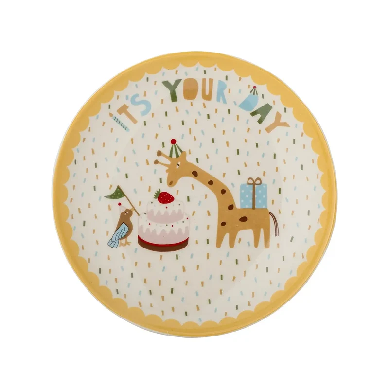 Celebrate bordje aardewerk geel 16cm