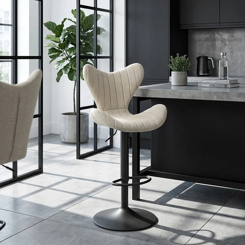 Sgabello Tessuto - BB Swivel Crema