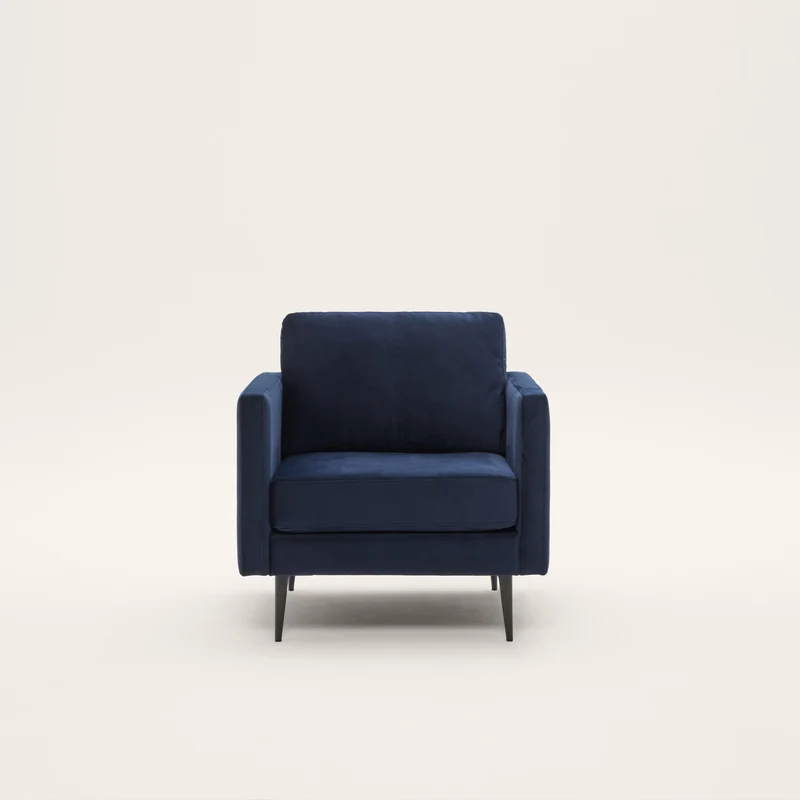 Fauteuil CESARE quartz bleu nuit