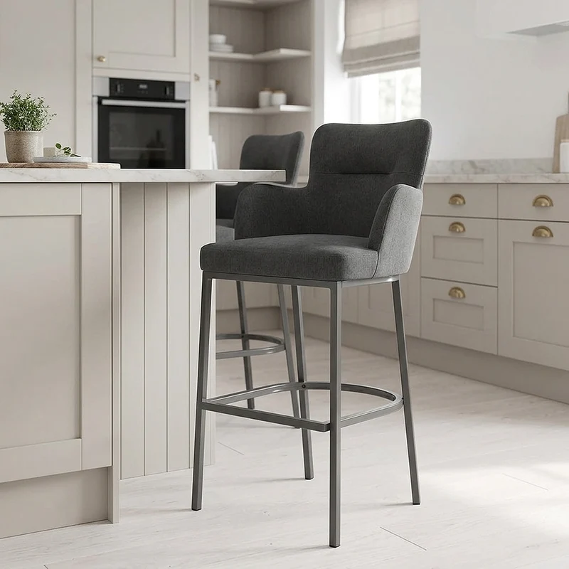 Sgabello Tessuto - Porter Grigio scuro