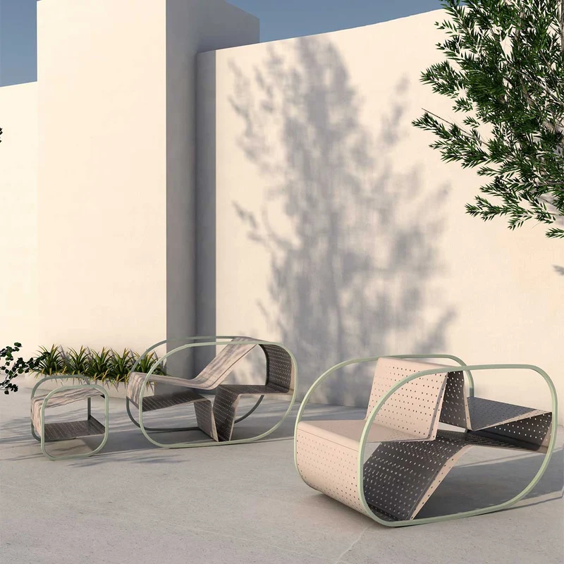 Outdoor Metal Armchair FLIP by Salomé Hazan for Giacopini
