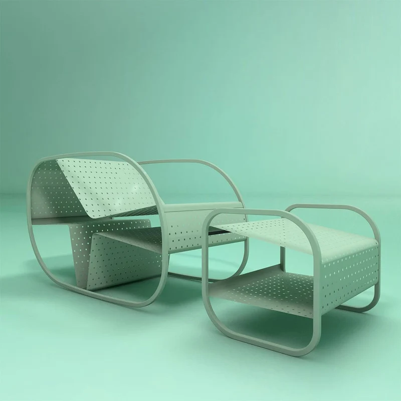 Outdoor Metal Armchair FLIP by Salomé Hazan for Giacopini