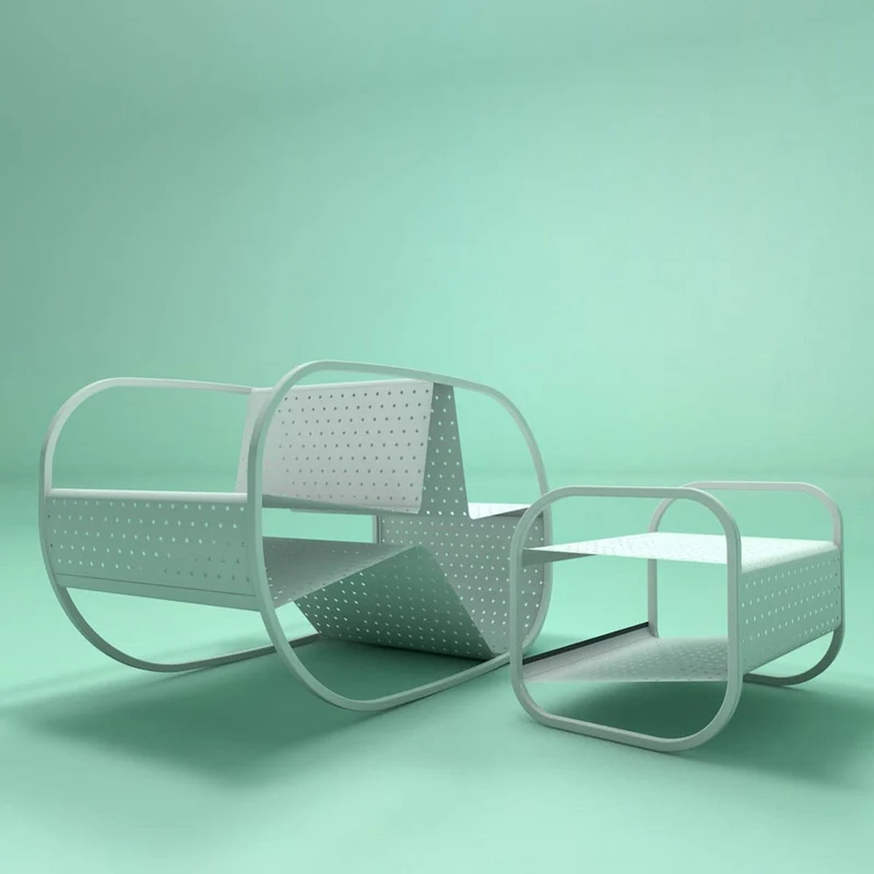 Outdoor Metal Armchair FLIP by Salomé Hazan for Giacopini