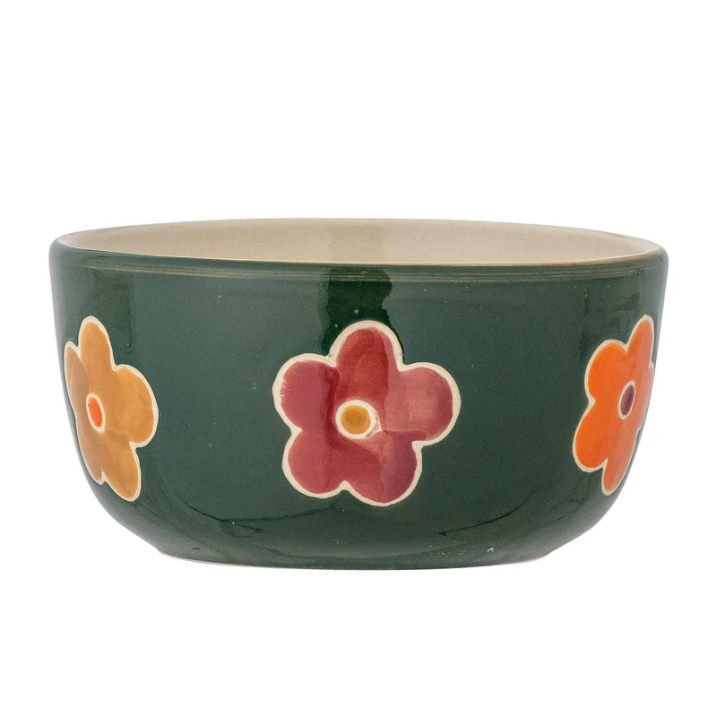 Addy schaal aardewerk groen 12cm
