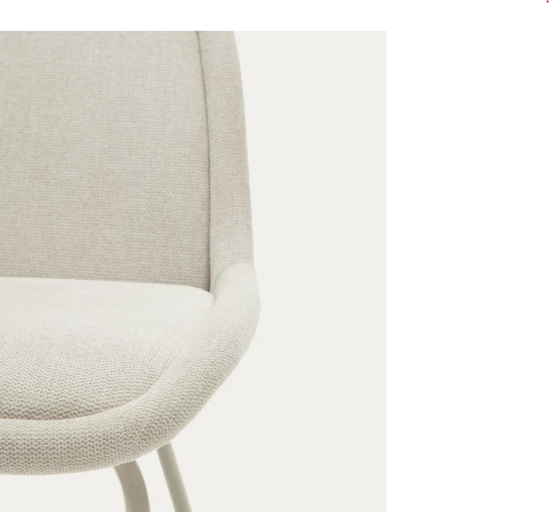 Sedia AIMIN in ciniglia beige e gambe in acciaio verniciato beige opaco FSC