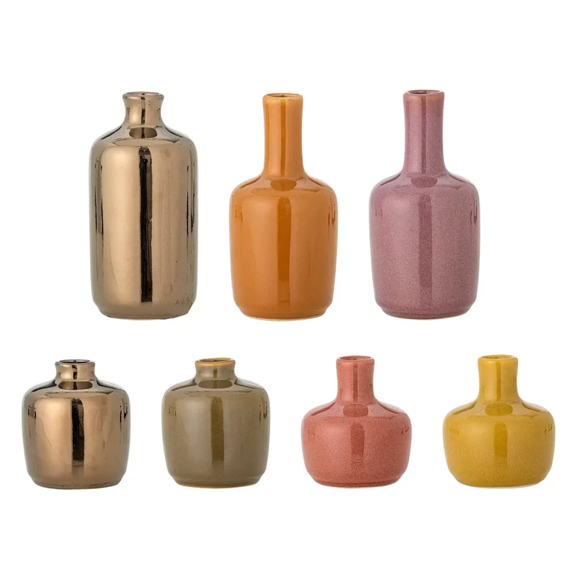 Vaas aardewerk bruin Maien - set van 7