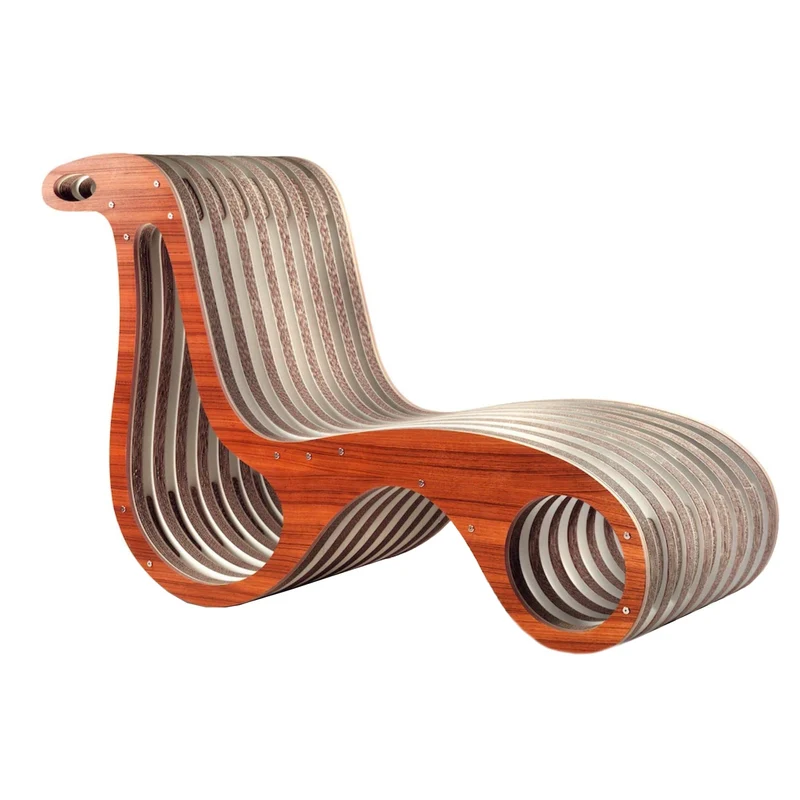 Cardboard and Wood Chaise Longue X2CHAIR