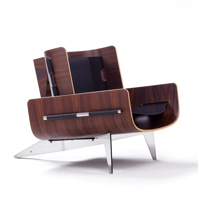 Wood and Leather Armchair LA POLTRONA by Mauro Baronchelli