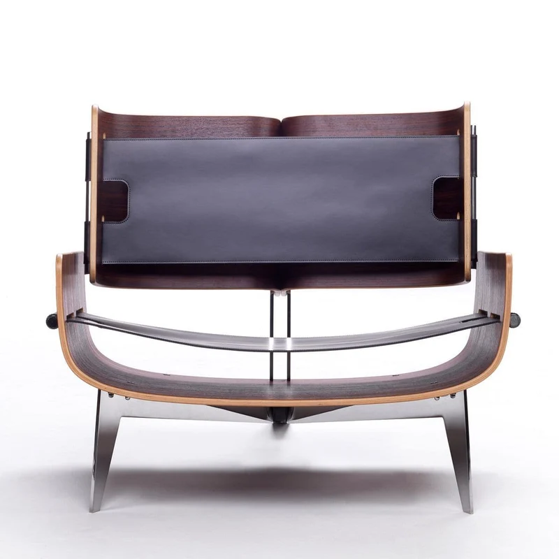 Wood and Leather Armchair LA POLTRONA by Mauro Baronchelli