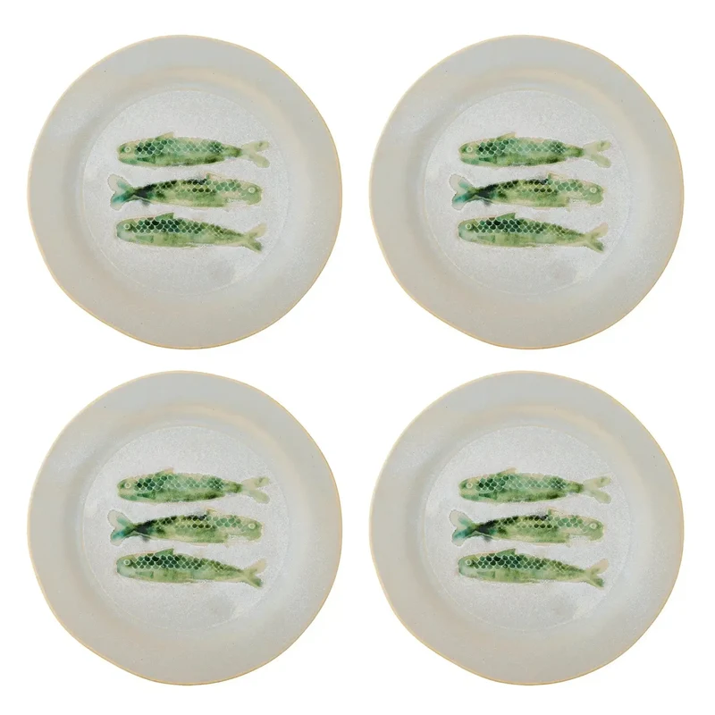 Bord aardewerk groen Hadden - set van 4