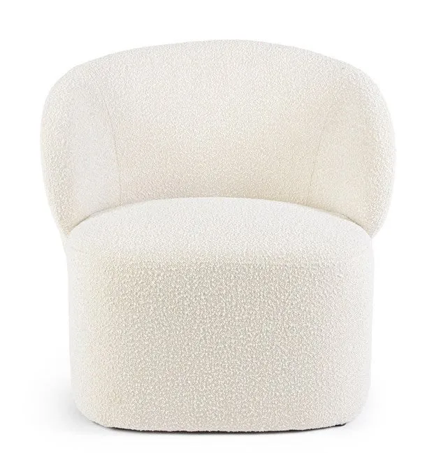 Poltrona Loft bianco bouclè