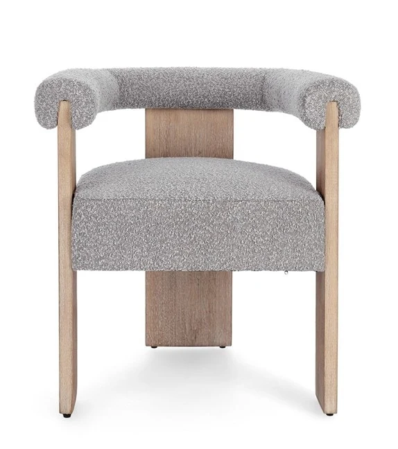Sedia design NYC naturale/grigio bouclè