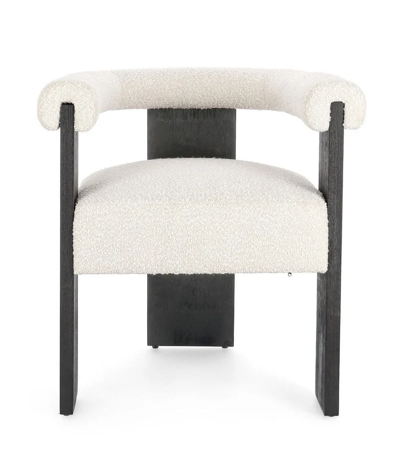 Sedia design NYC nero/bianco boucle