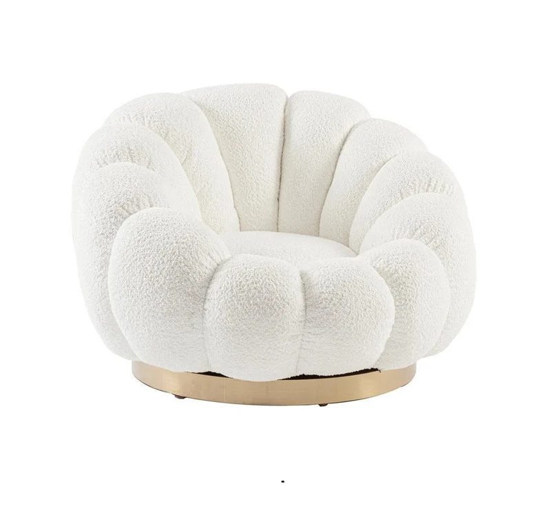 Poltrona Amira bouclè bianco 86x62cm