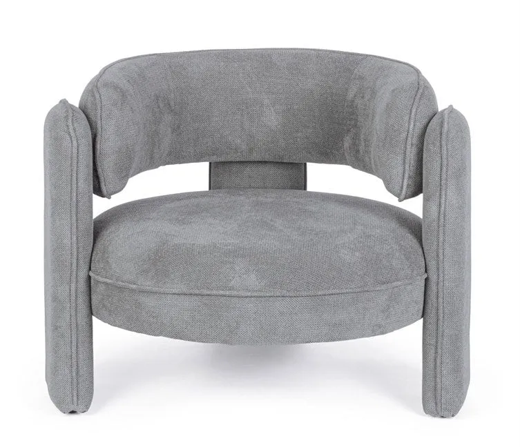 Poltrona designer Asia velluto grigio