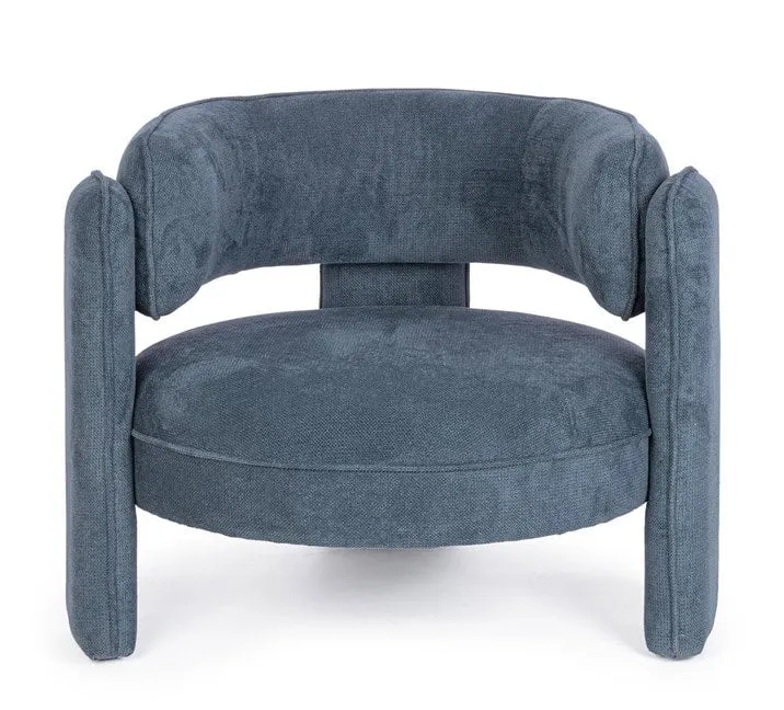 Poltrona designer Asia velluto blu