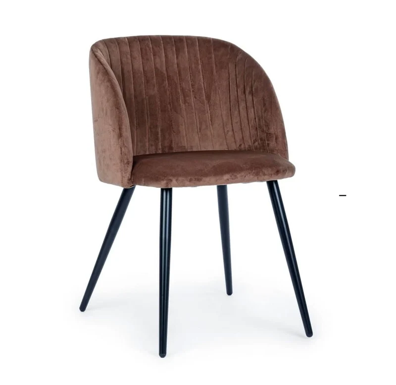 Sedia Fancy in velluto grigio, rosa, blu, bianco, marrone, grigio chiaro