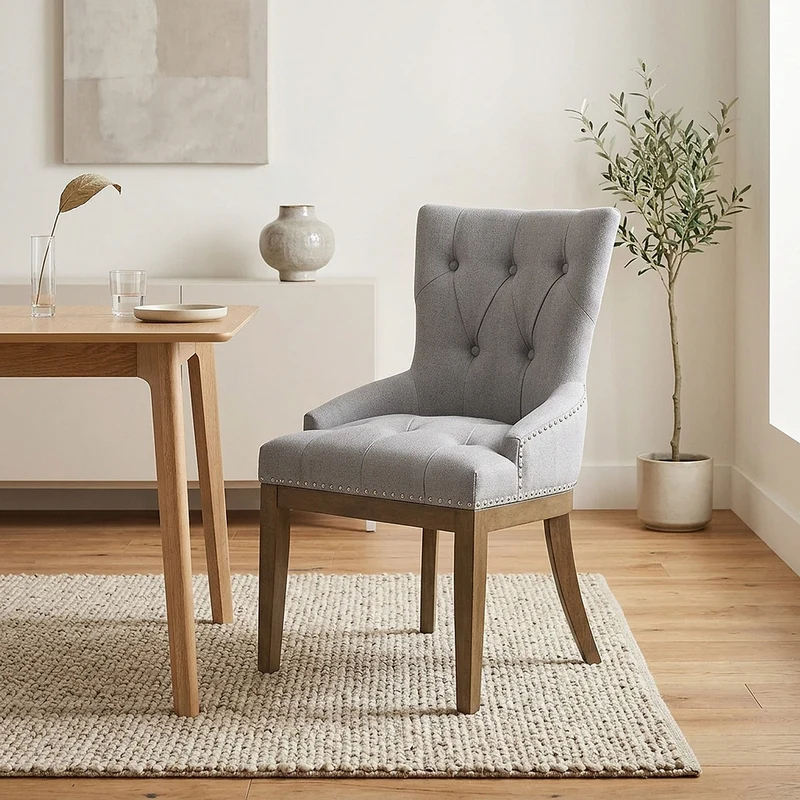 Sedia Tessuto Quercia - Knightsbridge Grigio
