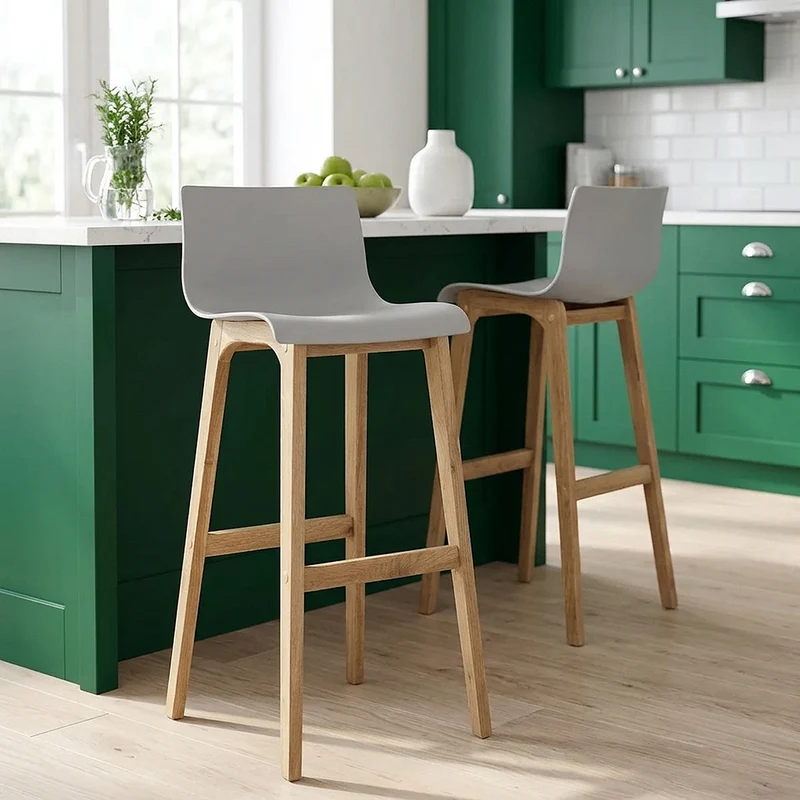 Sgabello Resina Legno - Drift ABS Grigio