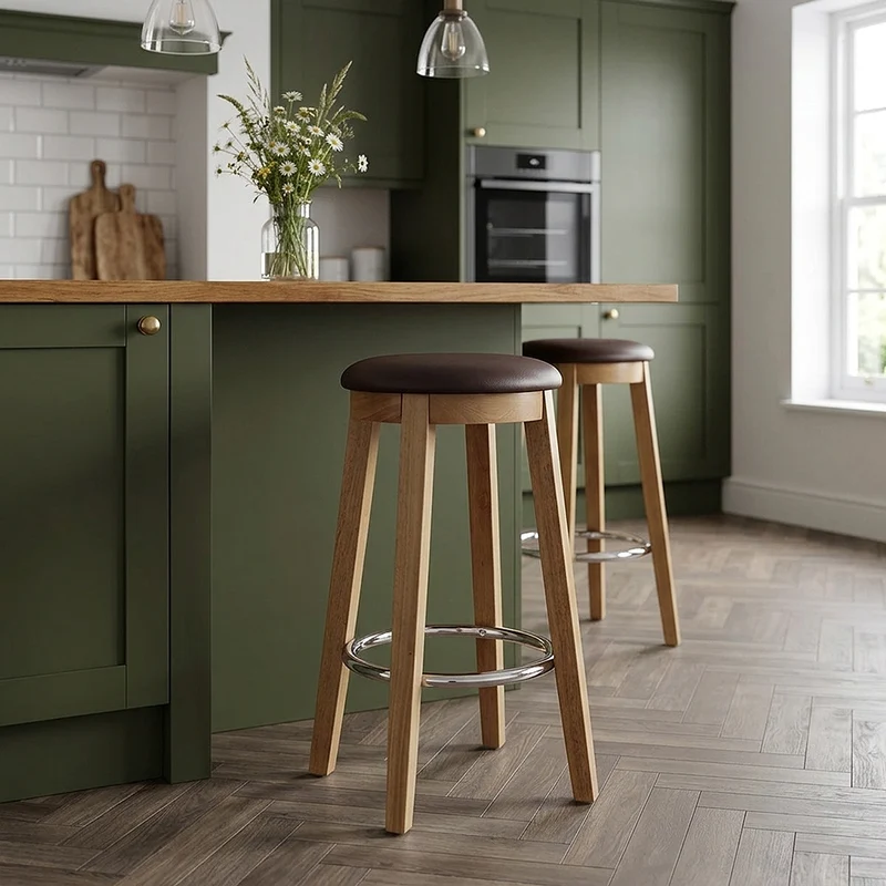 Sgabello Ecopelle Rovere - Ikon Marrone