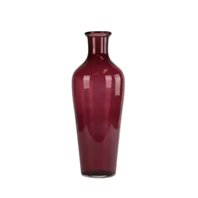 Vaas Marbella gerecycled glas donkerroze Ø29x74 cm