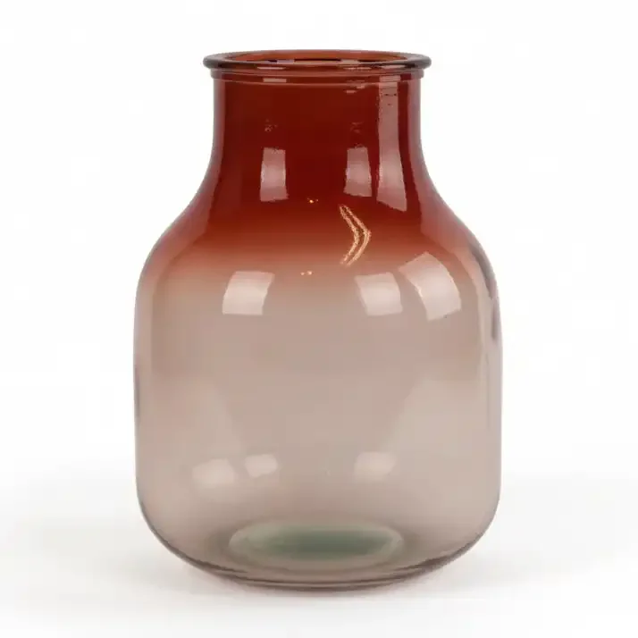 Vaas Toledo gerecycled glas rood verloop Ø25x35cm