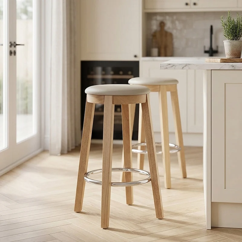 Sgabello Ecopelle Rovere - Ikon Crema