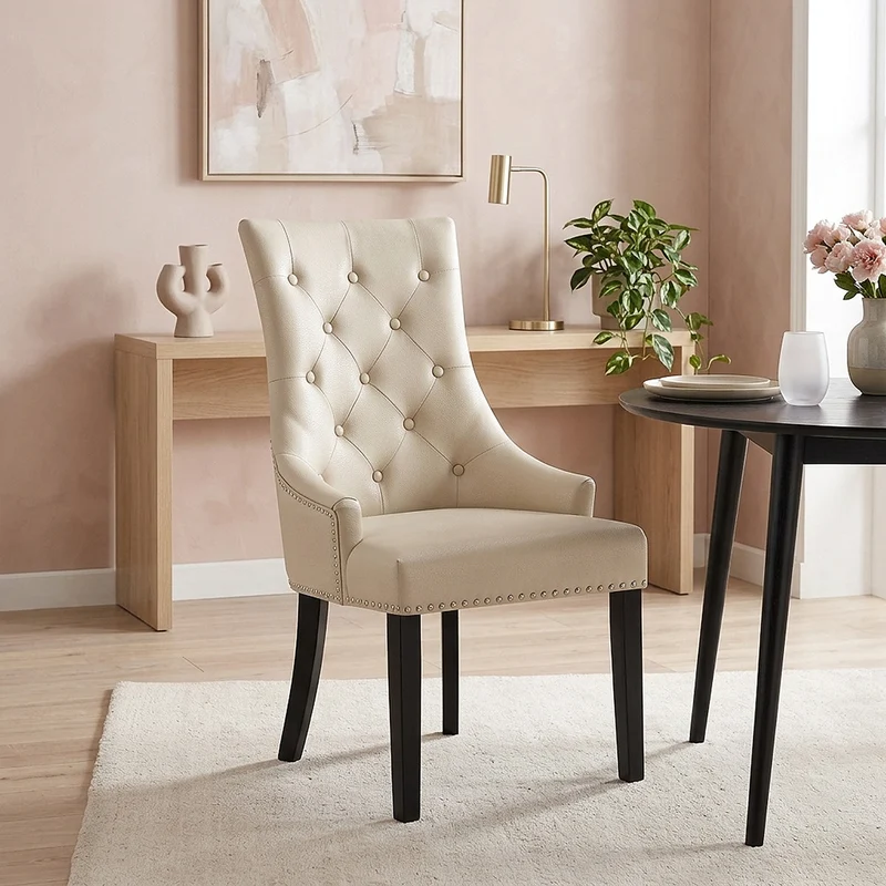 Sedia Pelle Rigenerata - Ascot Crema