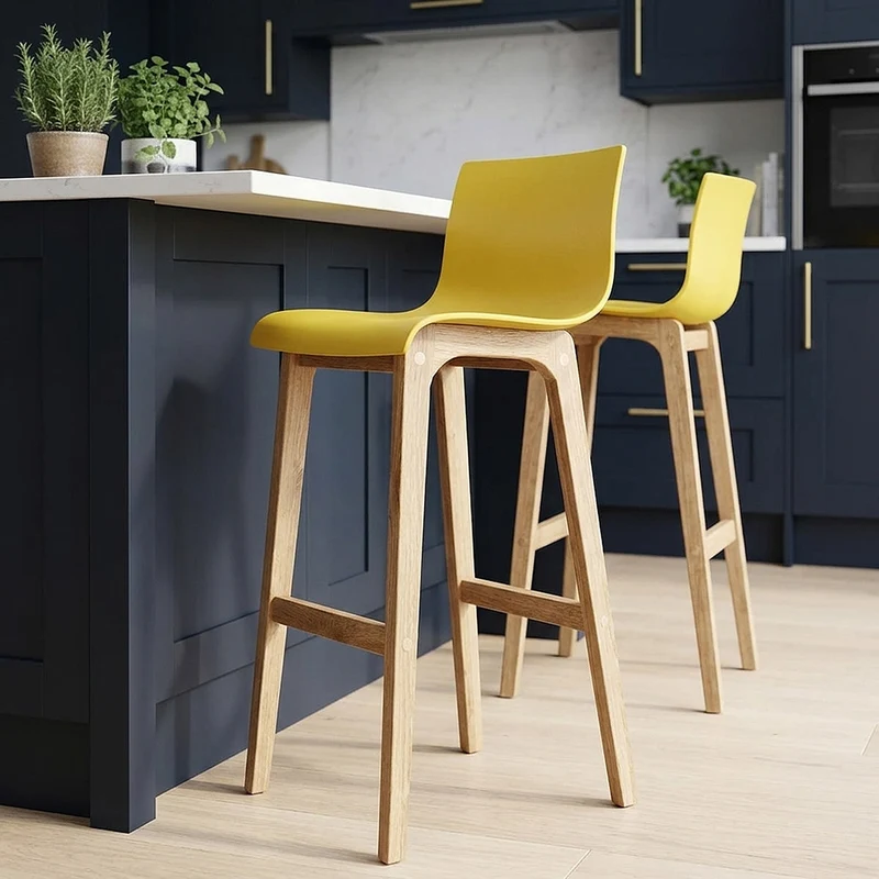 Sgabello Resina Legno - Drift ABS Giallo