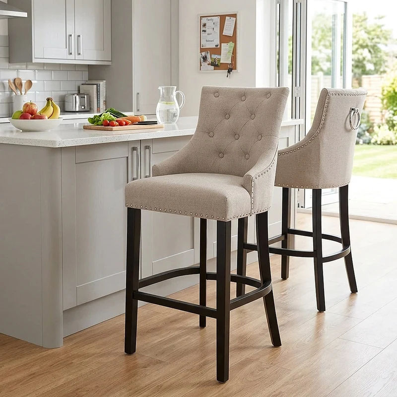Sgabello Tessuto Legno - Ascot Talpa