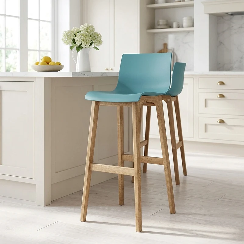 Sgabello Resina Legno - Drift ABS Blu