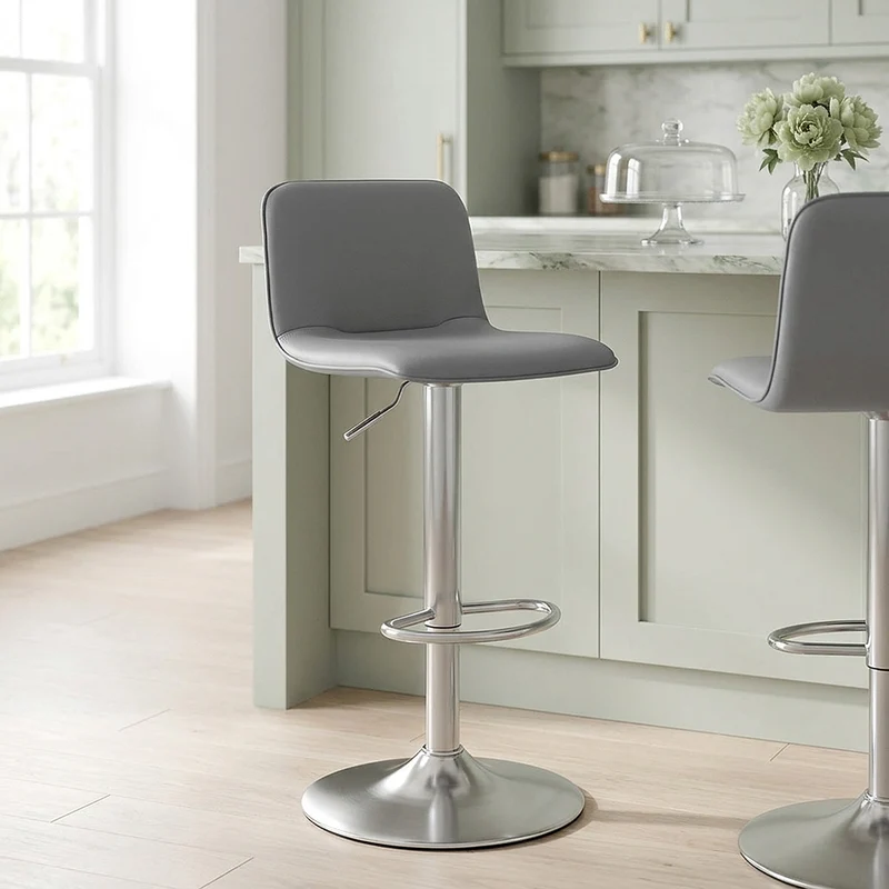 Sgabello Ecopelle Satinato - Cape Grigio