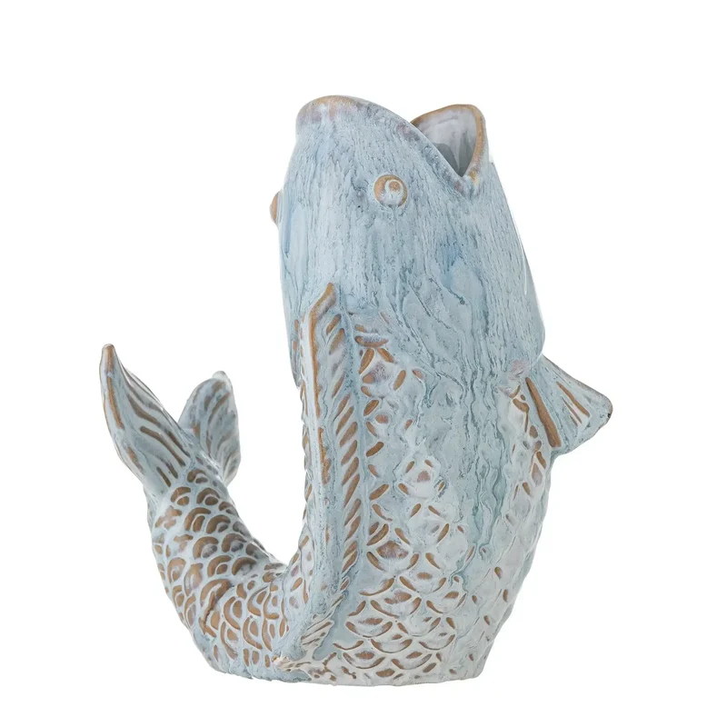 Vaas aardewerk blauw Hiro 21cm