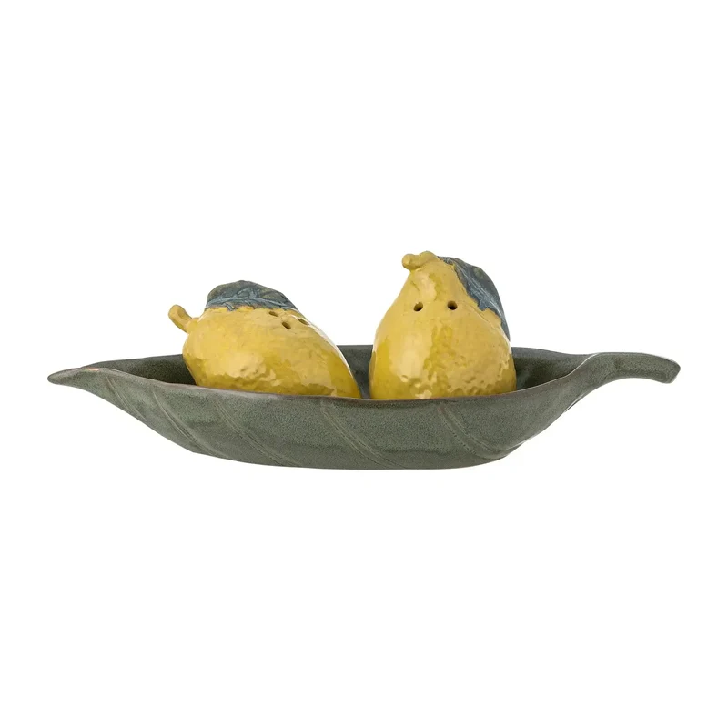 Peper- en zoutstel aardewerk geel limone