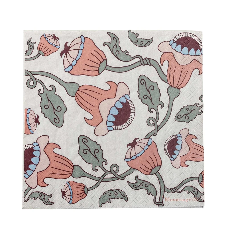 Servetten papier rose Fazila set van 20