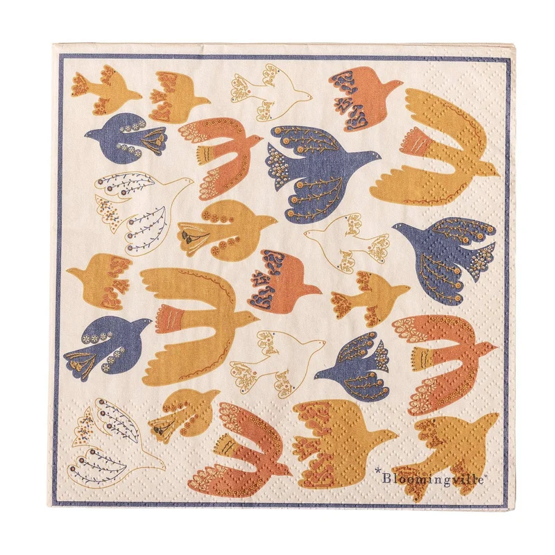 Servet papier geel Anniversary - set van 20
